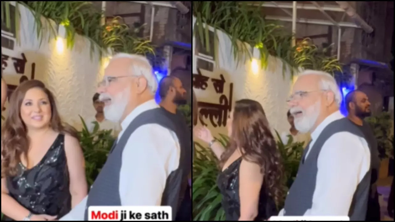 munisha-khatwani-shakes-hand-with-‘narendra-modi’-at-her-b’day-party,-netizens-are-baffled